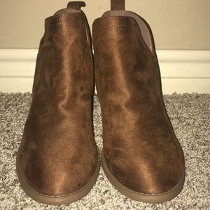 Brown flat booties!